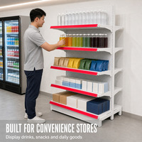 Étagère de supermarché double face en métal pour l'affichage de produits en magasin d'alimentation