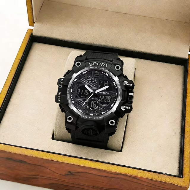 Multi Functional Digital Watch, Fashionable Large Dial Watch, LED Men's Electronic Luxury Waterproof Night Light Watch