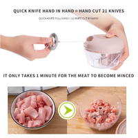 Accessoires de Cuisine Manuels pour Hacher Viande, Légumes, Oignon et Ail, Hachoir Mini