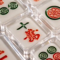 Jeu de Mahjong en Acrylique Transparent Personnalisable – Taille et Style des Tuiles Personnalisables, Marquage OEM, Vente en Gros, Emballage Cadeau – Jeu Américain et Chinois
