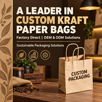 Mini sac en papier kraft personnalisé en gros d'usine avec poignée Logo imprimé personnalisé pour les achats de vêtements Emballage personnalisé