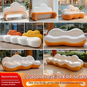 Nuevo Asiento de Fibra de Vidrio Personalizado para Exteriores, Taburete con Forma de Nube, Decoración para Exhibición Comercial - Product Image 4
