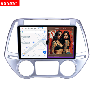 Radio para Auto <span class=keywords><strong>Hyundai</strong></span> <span class=keywords><strong>I20</strong></span> Serie Katana de 120W <span class=keywords><strong>X</strong></span> 6CH con Aire Acondicionado Automático 2012-2014, Reproductor de DVD Android 14 de 8+256GB, Navegación DVD Multimedia - Product Image 1