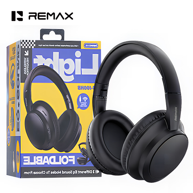 Remax Over-Ear Headphones Foldable Lightweight Headset 3 EQ Music Modes Earphones Wireless Bluetooth 5.4 Headphones With Mic
