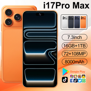هاتف ذكي I17 Pro Max بذاكرة 16 جيجابايت وسعة تخزين 1 تيرابايت، يدعم شبكة الجيل الخامس، مع معالج Snapdragon 800، كاميرا بدقة 108 ميجابكسل، شاشة OLED، بطارية 8000 مللي أمبير، شحن سريع 60-69 واط - Product Image 2