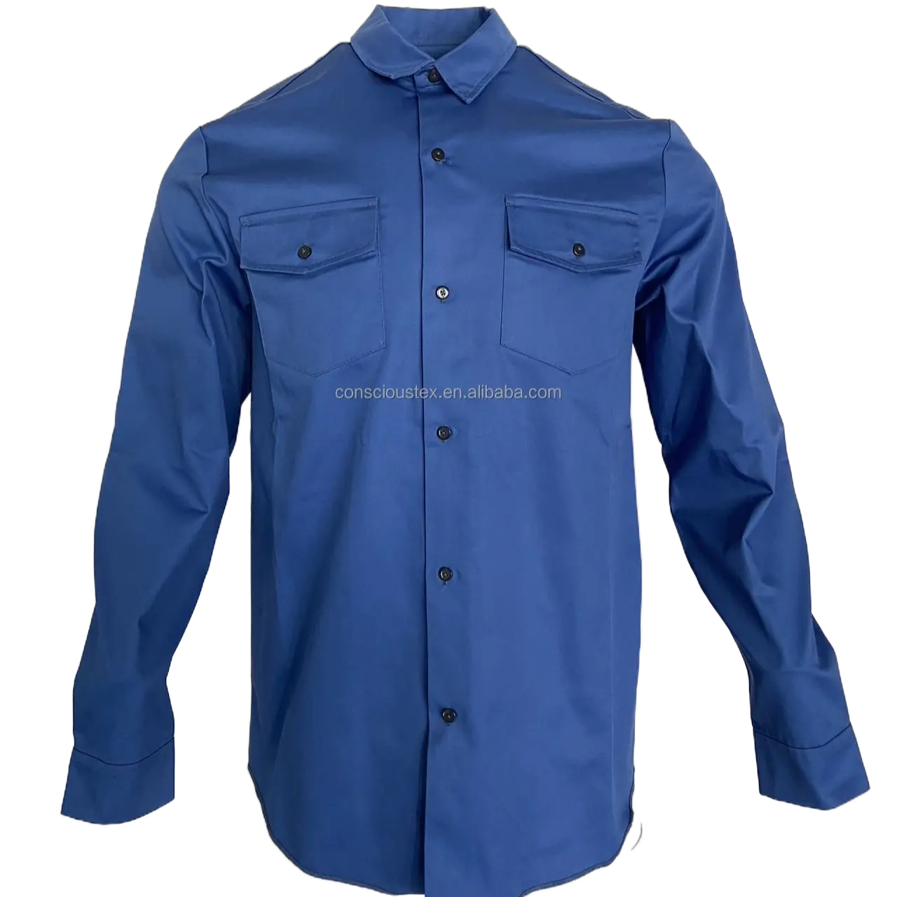 Mens Polyester Cotton Blend Twill Workwear Shirt