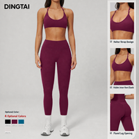 Ensemble de soutien-gorge de sport et leggings à séchage rapide brossé Dingtai, nouvelle arrivée, pour femmes, 2 pièces, pour la course à pied, le yoga et la remise en forme en plein air