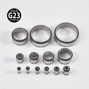 Getta ASTM F136 titanio forma geométrica túnel tapones calibres pendiente expansor oreja cuerpo Piercing joyería boda mujeres hombres - Product Image 2