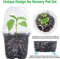 Pot de plante en plastique Transparent, intérieur/extérieur, pépinière, humidité, dôme, semoir, démarreur de graines, Pots de fleurs