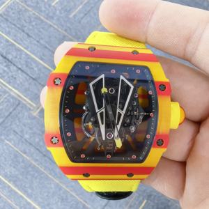 Luxury NTPT Carbon Fiber Hollow Skeleton Men's Tourbillon Automatic Mechanical <strong>Watch</strong> High Quality Tonneau Leisure Sports <strong>Watch</strong> - Product Image 5