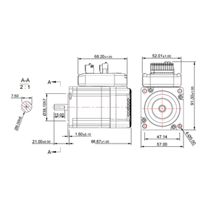 محرك مدمج JMC 1N Nema23 36VDC 0-RPM هجين وسائق - Product Image 4