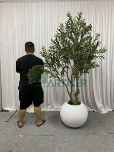 ต้นไม้ประดิษฐ์ขนาดใหญ่ ต้นมะกอกเทียมสีเขียว สำหรับตกแต่ง  แบบจำลองเสมือนจริงคุณภาพสูง - Product Image 2