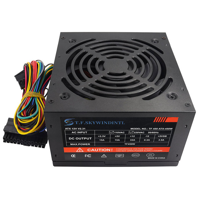 450W 500W Factory Sale Certified ATX Power Supply with Cooling Fan Desktop Certified CB 12V Output Voltage in Stock