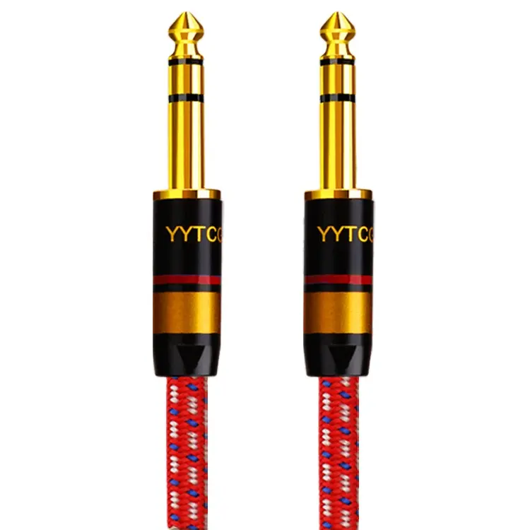 high purity 6.5mm Audio Cable Guitar Instrument Cable for microphone/guitar gold plated jack 6.5mm Stereo Audio Adapter Cable