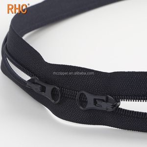 Fermetures en nylon RHC # 8 # 5 # 3 fermetures éclair en nylon à glissière <span class=keywords><strong>double</strong></span> personnalisées, <span class=keywords><strong>fermeture</strong></span> éclair en nylon à extrémité ouverte pour veste, manteau - Product Image 2