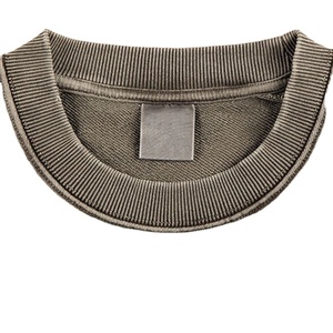 Sudadera de cuello redondo de algodón 100% de peso pesado de lavado Vintage personalizada para hombres diseño bordado Otoño de gran tamaño - Product Image 3