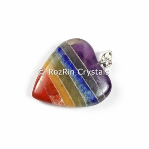 Colgante de Chakra con forma de corazón, colgante de piedra - Product Image 2