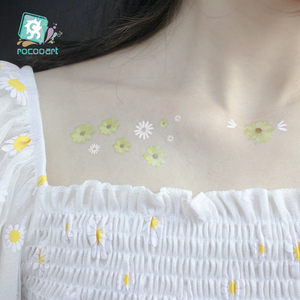 Rocooart último Sexy pequeña Daisy flor cara peca hacer temporales del tatuaje etiqueta engomada del tatuaje fiesta de belleza ceja del tatuaje pegatinas - Product Image 6