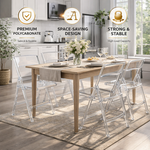 <span class=keywords><strong>Chaises</strong></span> de jardin pliantes en résine transparente style Wimbledon, portables pour événements extérieurs et mariages - Product Image 3