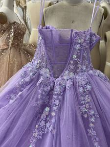 Robes de Quinceañera de Luxe 2026 en Tulle Lilas avec Appliques, Modèle Princesse sans Manches, pour Cérémonie et Carnaval – Vente en Gros et Personnalisation - Product Image 2