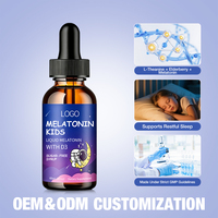 Gouttes de mélatonine douces sans médicament de 60 ml pour enfants avec vitamine D3, sirop liquide sans sucre pour un soutien naturel du sommeil des enfants