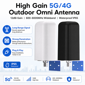 Antenne omnidirectionnelle extérieure 5G 12dBi à gain élevé, élément en aluminium, étanche, verticale, large bande 600-6000MHz pour modem CPE et routeur - Product Image 2
