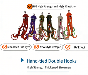 NUEVO Señuelo <span class=keywords><strong>de</strong></span> Pesca <span class=keywords><strong>de</strong></span> <span class=keywords><strong>Pulpo</strong></span> con Brillo UV OEM, Anzuelos Dobles, Señuelo <span class=keywords><strong>de</strong></span> Pesca <span class=keywords><strong>de</strong></span> Calamar para Agua Salada, TPE <span class=keywords><strong>de</strong></span> Alta Elasticidad - Product Image 5