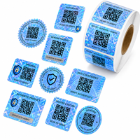 Etiquetas de Seguridad Anti-Falsificación con Código QR Azul Holográfico, Código de Serie Único Personalizado, Verificación de Autenticidad, a Prueba de Manipulación