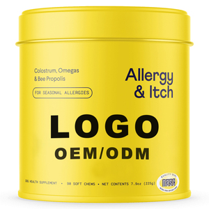 Integratori Morbidi per Cani contro Allergie, Prurito Cutaneo, Zone Calde e Leccamento delle Zampe con Colostro e Olio di Salmone - Product Image 1