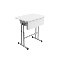 Bureau d'étude moderne et durable pour étudiant, réglable en hauteur, avec plateau en MDF et pieds en métal, mobilier scolaire pour enfants