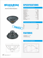 12NDL76 Haut-parleur actif 12 pouces, woofer 800W, pour sonorisation professionnelle de scène, système stéréo, OEM