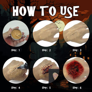 KHY <span class=keywords><strong>Film</strong></span> Outils de maquillage Kit de peinture pour <span class=keywords><strong>le</strong></span> visage d'Halloween pour effets spéciaux Cire de cicatrice multi-modélisation avec maquillage Sfx <span class=keywords><strong>en</strong></span> acier inoxydable - Product Image 5