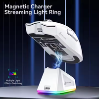 Ratón Óptico para Juegos ATTACK SHARK X11 Ligero con Base de Carga Magnética, 2.4GHz, Bluetooth, Cableado, 3 Modos para PC y Portátil