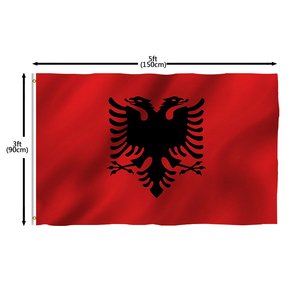 Commercio all'ingrosso direttamente consegna all'aperto volante 100% poliestere bandiera <span class=keywords><strong>Albania</strong></span> - Product Image 1