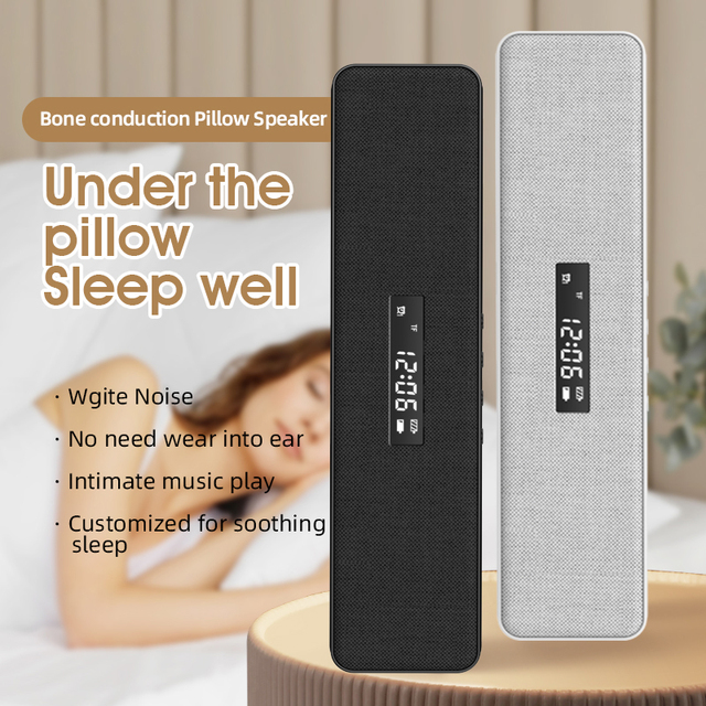 Smart Health Bone Conduction White Noise Pillow Speaker With Led Display Black Sleep Sound Machine Improve Sleep Wake Refreshed