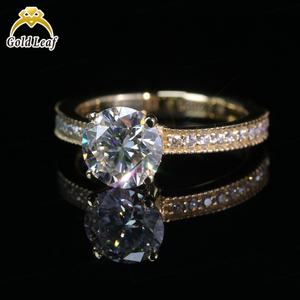 Anillo de Compromiso y Matrimonio de Oro Macizo de 10K y 18K con Diamante Cultivado en Laboratorio de 1CT-3CT, Estilo Clásico, Certificado IGI, para Fiestas - Product Image 3