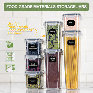Set <span class=keywords><strong>di</strong></span> 27 Contenitori in Plastica Senza BPA, 3 Misure, Trasparenti per Alimenti Secchi, Cereali, Noci, Caramelle, Organizzazione Dispensa, Riso, <span class=keywords><strong>Cucina</strong></span> - Product Image 4