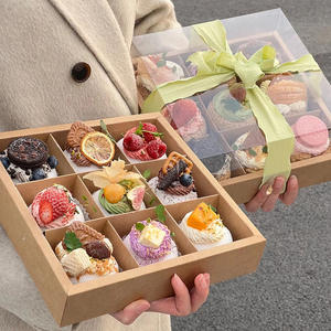 กล่องกระดาษใสแบบใช้แล้วทิ้งสามารถย่อยสลายได้ทางชีวภาพเค้กซูชิขนมหวานคัพเค้กโดนัทบราวนี่ - Product Image 1