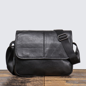 Custom Factory Wholesale Mens Genuine Leather Large Capacity Shoulder <b>Bag</b> Top Grain Cowhide Crossbody <b>Pack</b> - Product Image 4
