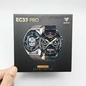 Jam tangan pintar EC33 Pro, arloji cerdas layar besar 2023 "NFC asisten suara monitor detak jantung panggilan BT 1.48 untuk lelaki ec33pro