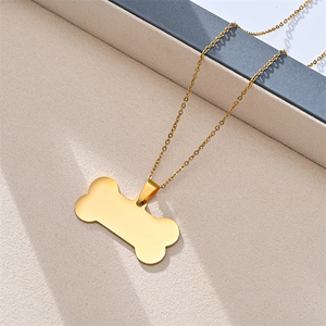 Fabricante al por mayor nuevo estilo collar de hueso de perro de acero inoxidable colgante de acero de titanio de metal liso no se desvanece Accesorios - Product Image 2