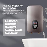 Pemanas Air Listrik Tanpa Tangki 220V-240V 11KW Kontrol Sentuh Pintar Pemanasan Cepat untuk Rumah Tangga, RV, Kamar Mandi Hotel, Shower