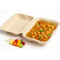 Ensemble de vaisselle jetable écologique et biodégradable, compatible micro-ondes, imperméable et résistant à la graisse, en fibre de bambou et bagasse de canne à sucre