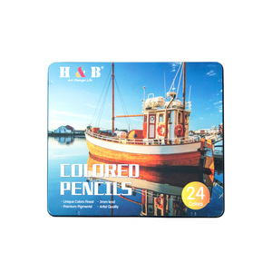 Lápices de Colores <span class=keywords><strong>a</strong></span> Base de Aceite, 24 Colores, Juego en Caja de Hierro, Colores Surtidos, Materiales de <span class=keywords><strong>Dibujo</strong></span> Artístico, Venta Directa de Fábrica Transfronteriza - Product Image 5