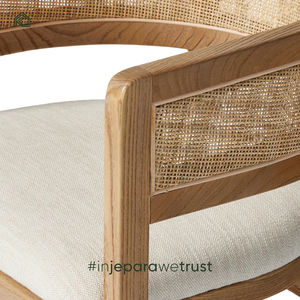 Zaki <b>Chair</b> Teak <b>wood</b> <b>chair</b> with rattan seating offering timeless style breathable comfort and solid durability - Product Image 2