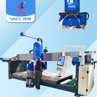 Hualong Machinery CNC Cuisine Salle De Bains Comptoir Évier 5 Axes Sculpture Machine 5 + 1 Grande Broche Pierre Pont Scie Machine De Découpe
