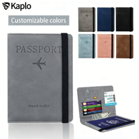 Porte-passeport en cuir PU marbré Kaplo, organiseur de voyage imperméable avec emplacements pour cartes d'identité/d'affaires/de crédit