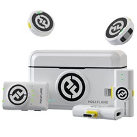Microphone cravate sans fil Hollyland Lark M2 pour iPhone, portée de 300 m, réduction du bruit, autonomie de 30 h, pour la photographie et le vlogging