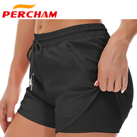 Shorts de fitness pour femmes, légers, écologiques, respirants, compression, poches cachées, design 2 en 1, impressions quadridirectionnelles