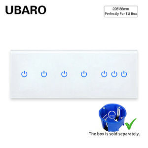 Interruptor Táctil Modelo 228 con Panel de Vidrio Templado, 3 Botones, Cable Único, Retroiluminación LED - Product Image 3